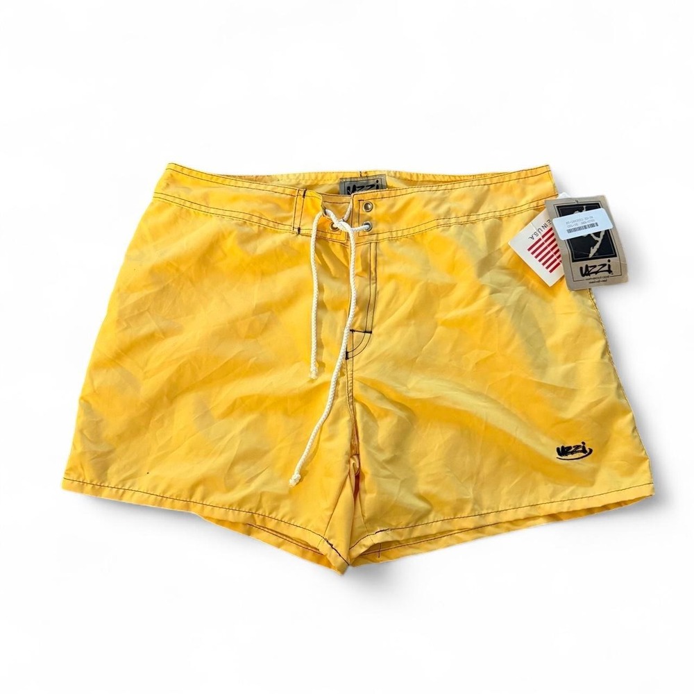 Vintage Uzzi Deadstock Board Shorts Yellow NWT 34